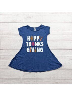 Instant Message Happy Thanksgiving Toddler Girls Graphic A-Line Dress 4T